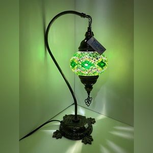 Handmade Turkish table lamp mosaic glass